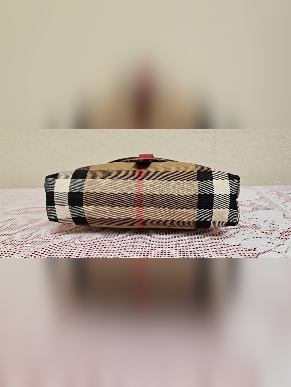 Burberry Small Canvas Leather Check Milton Shoulder Bag AUTHENTIC - Picture 6 of 16